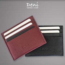 Load image into Gallery viewer, Genuine Leather minimalistic 6 card wallet RFID protected with centre note pocket