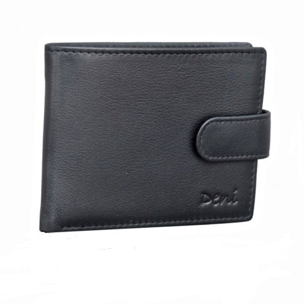 Genuine Leather 9 card RFID protected men's wallet with inside flap and coin purse.