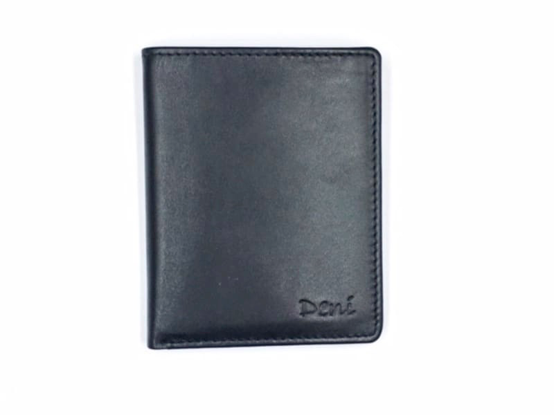 Genuine Leather minimalistic slimline 6 credit card men's wallet with inside flap and 2 window pockets.