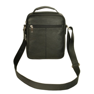 URB-1bk Genuine Top Grain Cowhide upright business bag with top handle and shoulder strap.