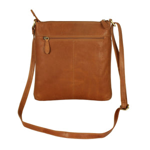 HB-5CBtn Genuine Top grain Cowhide ladies stylish top zip Crossbody handbag.