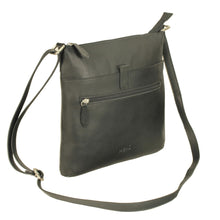 Load image into Gallery viewer, HB-5CBbk Genuine Top grain Cowhide ladies stylish top zip Crossbody handbag.