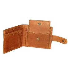 Load image into Gallery viewer, Genuine Leather 6 credit card RFID protected slimline men&#39;s wallet with coin purse.