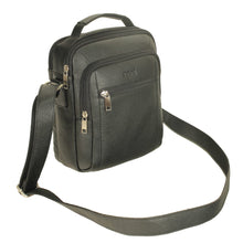 Load image into Gallery viewer, URB-1bk Genuine Top Grain Cowhide upright business bag with top handle and shoulder strap.