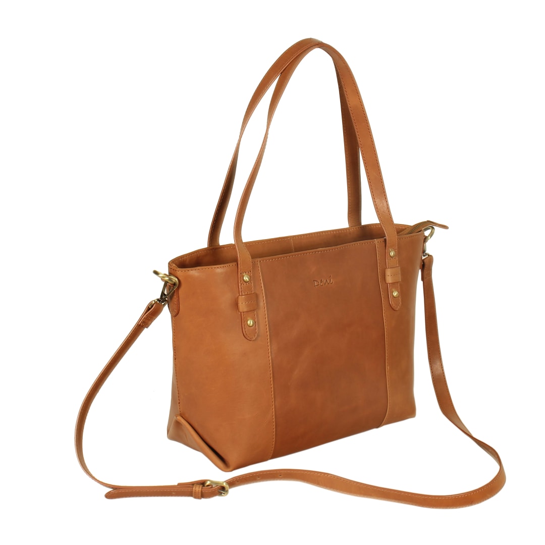 Ladies cowhide and leather tote selling