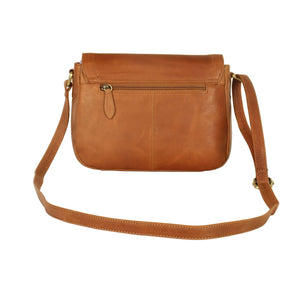 HB-6CBtn Genuine Top grain Cowhide ladies stylish Flap Over Crossbody handbag.