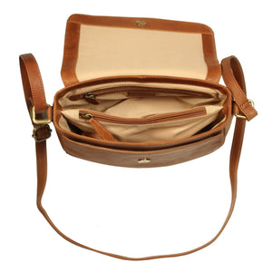 HB-6CBtn Genuine Top grain Cowhide ladies stylish Flap Over Crossbody handbag.